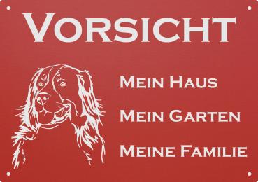 Aluminium Warnschild Berner Sennenhund VORSICHT Mein Haus mein Garten meine Familie